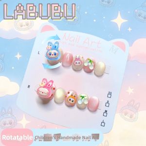 Child-friendly Rotatable Handmade Colorful Dopamine Nails