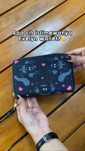 Evelyn Black Boo - Dompet lipat panjang wanita dompet kartu koin cewek long wallet Dinamican Supply
