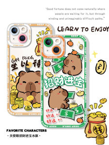 Three Rivers Original Cute Cartoon Transparent Phone Case for  16Promax Couples Full Cover Lens Protection Soft Silicone