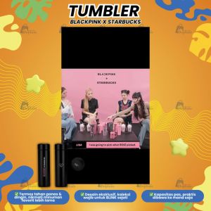 Botol Tumbler Hitam BLACKPINK X STARBUCKS Led