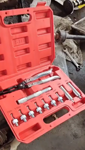 11Pcs High-Quality Car Engine Valve Oil Seal Remover Plier Set Chrome Plated Extractors and Compressors Auto Repair Hand Tool Kit