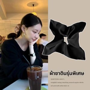 ZUOOU | Luxury Black Satin Square Hair Tie