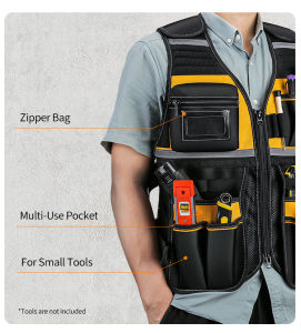 Electrician Tool Vest Storage Bag Holder Handyman Adjustable Strap Workshops Craftsmen Convenient Tool Gardening Multi Pocket