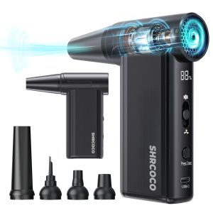 Turbo Jet Fan 110K RPM Cordless Air Blower Portable Dust Blower for Home Auto Garden Cleaning 2025 New Model with 6 Nozzles