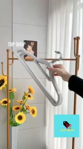 TOP SHOP 10PCS VELVET HANGER with ABS Material black non-slip Heavy Duty High quality