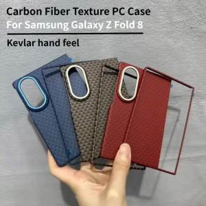 Busienss Luxury Ultra Slim Carbon Fiber Pattern Case For Samsung Galaxy Z Fold 8 for Magsafe Alloy Lens Shockproof Protect Cover