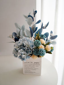 Luxurious French Style Artificial Hydrangea Flowers High End Living Room Coffee Table Dining Table Decor Bedroom Dry Flower Ornament