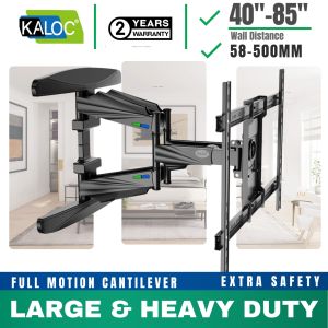 KALOC X6 40" 55" 60" 65" 70" 75" 80" 85" HEAVY DUTY SLIM Full Motion Adjustable Wall Mount Tv Bracket With Moveable Dual Articulating Arms Tilt Swivel Extension Leveling Penyangkut Dinding Tv Braket 电视机墙壁支架挂架支架