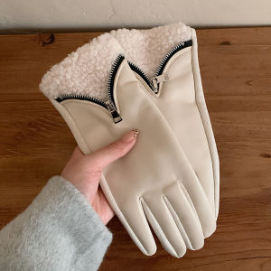 JIFANPAUL | Warm Fleece Lined Thick Touch Screen Leather Gloves Winter Driving