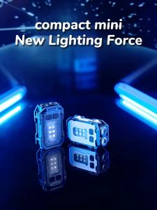 SENSE Portable Mini Keychain Light LED High Bright Flashlight Dual Light Source Outdoor Camping Fishing Multi-function Tool Torch Lamp