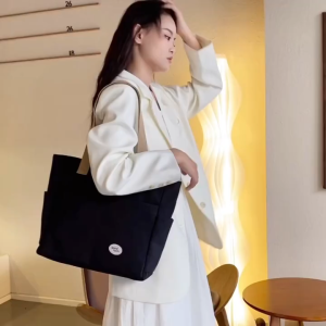 Tote Shoulder Bag Womens Bag Large Capacity Multi Bag Fabric Art Bag Casual Work Solid Color Tote bag