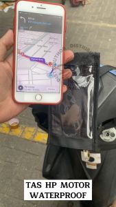 Holder Hp Motor Tas Waterproof Handphone Di Stang Sarung Pelindung Ponsel Hape Untuk Ojol Aman Anti Air - DISTRIBUTHOR