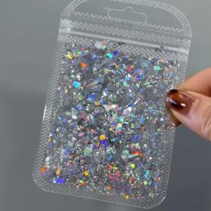 1Bag 3D Holographic Irregular Nail Glitter Sequins Sparkly Chunky Flakes Nails Art Decorations DIY Makeup Manicure Accessories 1