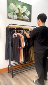 [GIÁ TREO QUẦN ÁO SẮP XẾP NHÀ CỬA] Giá kệ khung treo quần áo 2 tầng 2 ngăn để giày có móc treo mũ chất liệu thép không rỉ-KỆ GIÁ TREO QUẦN ÁO MẪU MỚI 3 TRONG 1 ĐỂ GIÀY CÓ MẪU TREO MŨ GIÀN PHƠI QUẦN ÁO GẤP GỌN