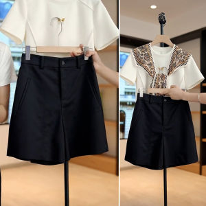 Khaki Five Minutes Shorts High-Waisted A-Line Flared Summer Shorts