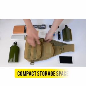 REGAIL Tactical Shoulder Bag with USB Charging Military Chest Sling Bag Waterproof Molle Backpack Water Bottle Holder