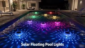 Solar Floating Pool Lights Solar Powered Pool Light that Float with Remote Control 7 Lighting 6 Modes Dynamic Lighting IP68