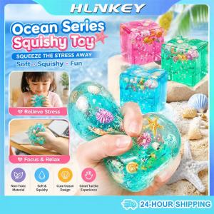 HLINKEY 3pcs Squishy Ocean Ice Cube Stress Balls Needoh Maltose Slow Rising Squishy Sensory Nee Nice Cheese Elastic Squeeze Toys FOR Adult and Child