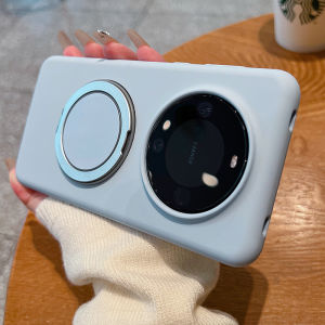 Huawei Mate60 pro Liquid Silicone Case with Stand Magnetic Absorption Stress Relief Full Cover Protection Compatible with Mate50E