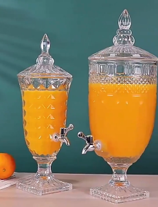 Glass Dispenser Beer Dispenser Elegant Juice Beverage Jar With Tap For Hotel Buffet Party Jug 3L