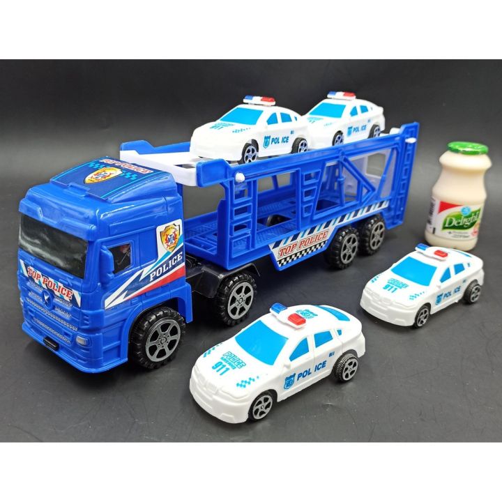 TOY LONG TRUCK WITH SMALL TRUCKS Unisex Toy Truck Set Children'S