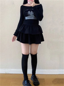 Váy Ngắn Chữ a Cạp Cao Bằng Vải Len Màu Trắng Cho Nữ Mùa Xuân Thu Cỡ Lớn Váy Ngắn Ngọt Ngào Cho Dáng Người Quả Lê