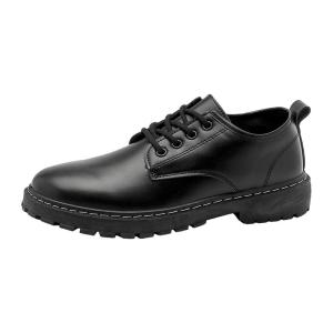 JIFANPAUL | Casual Leather Shoes for Groom Black Soft Sole Height-increasing Derby Shoes
