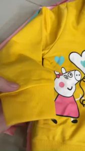 10-25kg Áo khoát heo peppa pony gấu siêu cưng cho bé gái THUN DA CÁ loại 1 nón rộng vải thoáng mát