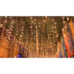 96L LED icicle lamp decorative lamp series lamp romantic waterfall curtain lamp Christmas decor seasonal decorative Wedding party lights no solar