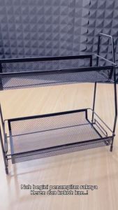 WARS Rak Penyimpanan 2 Susun Meja Dapur Kamar Mandi Multifungsi Bahan Besi