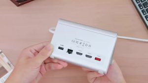 PULWTOP 11-in-1 MacBook Docking Station with 2X 4K 60Hz HDMI 100W PD Ethernet SD/TF 10Gbps USB A/C for M5/M4/M3 Pro/Max