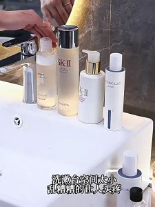 Bathroom Rack Suction Cup Wall-mounted Rectangular Rack Bathroom Storage Rack Rak Tandas Drain Basket Hook 挂钩