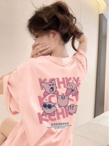 Áo Thun Cotton Tay Ngắn Mùa Hè Cho Nữ Dáng Rộng in Họa Tiết Phong Cách Hàn Quốc Mặc Đi Làm Mặc Thường Ngày Mặc Mùa Hè