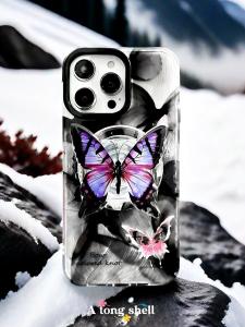 New Chinese Style Butterfly Art Dual-Sided Silken Protection  Shell for  13 14 15 16 Series Womens Exclusive Creative Design