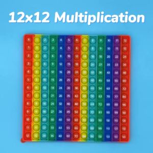 12x12 Multiplication Quick Push Bubble Fidget Math Games Times Table Numbers Counting Stationery Educational Toys for Kids