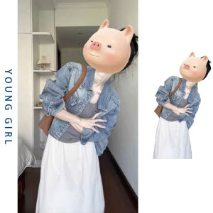 Áo Khoác Denim Ngắn Phong Cách Mỹ Màu Xanh Nhạt Dành Cho Nữ Đầu Thu Phong Cách Mới HongKong Cổ Điển Đa Năng Thời Trang Thường Ngày