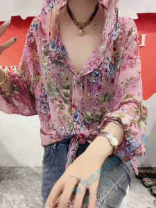 เสื้อเชิ้ตแขนยาวประดับดอกไม้มีฮู้ด หลวม Fit ทันสมัย หลากหลาย พรางหุ่น เสื้อปกปิดหมวกเนื้อ ฤดูใบไม้ผลิ รุ่นใหม่