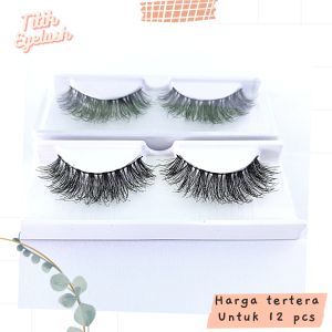 bulu mata 3D kode 015 medium Free cover 12 pasang