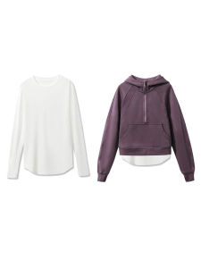 Silk-Like Cotton Long Sleeve round Neck Womens Base Layer T-Shirt Scuba Sweatshirt Commute Style Knitted Pure Cotton Winter