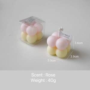 Mini Macaron Morandi Double Dual Color Rubik’s Cube Bubble Scented Candle Aromatic Party Gift Christmas