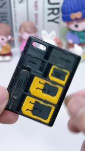 Bộ Chuyển Đổi Thẻ SIM Đa Năng 4 Trong 1 Hộp Đựng Thẻ Nhớ Nano Micro Chuẩn Kèm Đầu Đọc Và Nắp Bảo Vệ Dành Cho iPhone Của Apple