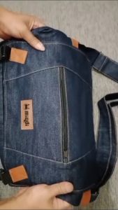 Tas Selempang Pria Casual Bahan Jeans & Tas Kanvas