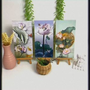 hiasan dinding 15x30 ABSTRAK 3D LOTUS REALISTIK AESTHETIK BUNGA TERATAI walldecor nuansa hiasan dan pajangan rumah aesthetic kekinian