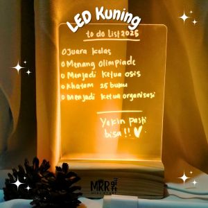ACRILIC PLANNER FREE SPIDOL TO DO LIST/ PAPAN TULIS MENYALA / Polos LED dapat di hapus lampu tidur aesthetic akrilik plener weekly jadwal harian bulan semangat