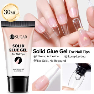 เล็บเจลสีหวานเจลกาวแข็ง30มล. สำหรับเล็บปลอมเจลพลอยเทียมตกแต่งเล็บคงทนแช่เจลยึดเกาะ