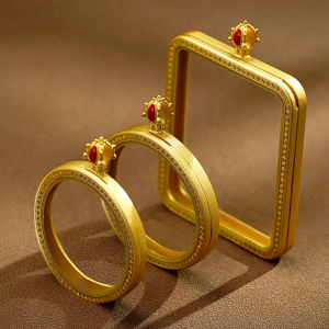 Pure Copper Gold-Plated Thangka Box Titanium Steel Gold-Plated Silver-Plated Box Amulet Storage Box Niche for a Statue of the Buddha Thangka Accessories