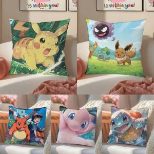 Bandai | Pokemon Lapras Anime Plush Pillow Cover Soft Short Plush Cushion Cover For Sofa Bedroom Home Decor Gift Decoration