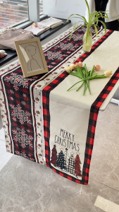 4/6/8/10seater Table Runner Christmas Table Runner Multi-Style Xmas Party Home Decoration Washable Non-slip Kitchen Tablecloth Table Decorations Wedding Party
