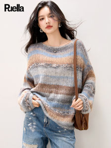 puella | Áo Sweater Sọc Degrade Phong Cách Lười