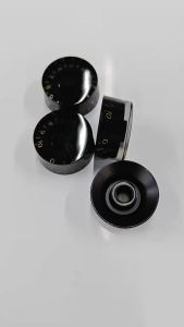 FLEOR | FLEOR 4pcs LP Guitar Knobs Speed Control Knobs Caps Black & Gold Lettering for Electric Guitar